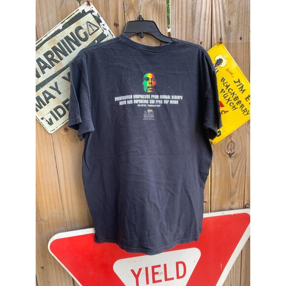 Vintage Y2K Black Bob Marley Redemption Song promo Album graphic tee L - Picture 5 of 9